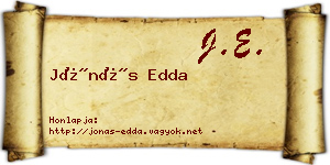 Jónás Edda névjegykártya